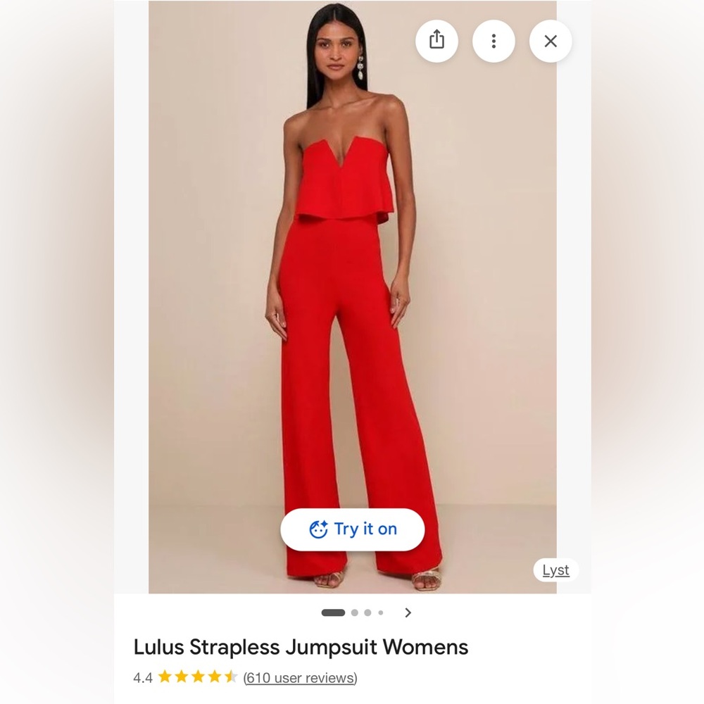 Lulus strapless jumpsuit